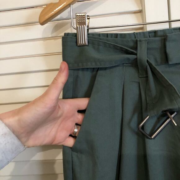 NWOT A New Day Green Paperbag High Waist Tapered Pants - Picture 5 of 9